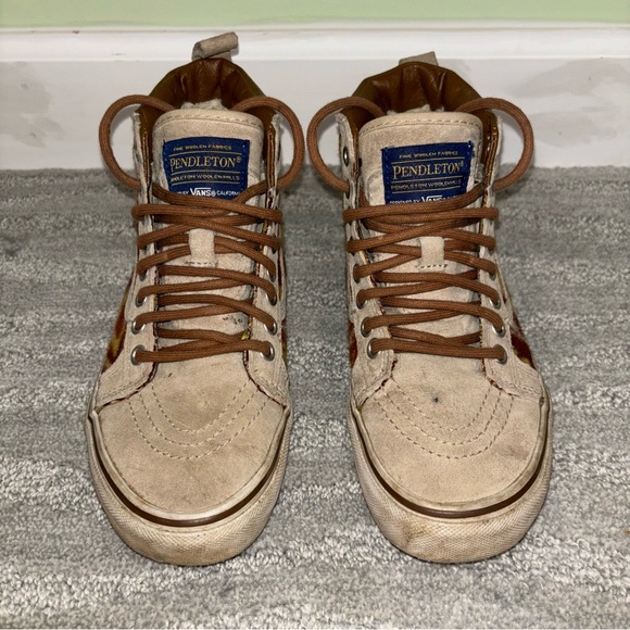 Vans X Pendleton Tribal Mountain Edition High Top Suede Sneakers Women’s Size 6 - Picture 3 of 8